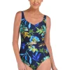 Maxine: One Piece Indigo Vineyard Side Shirred Mio Swimsuit