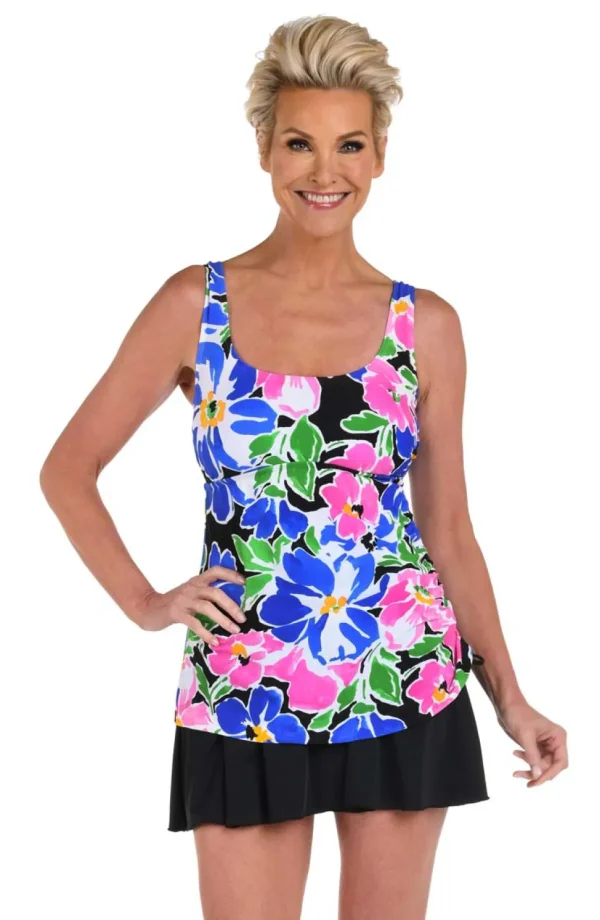 Maxine: One Piece Sum Splash Adjustable Tank Swimdress