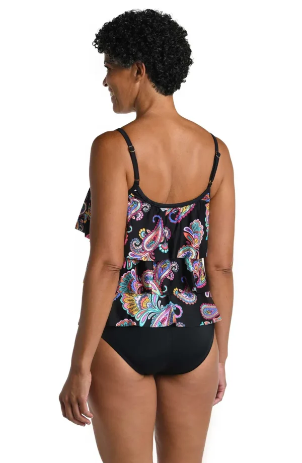 Maxine: Paisley Parade Triple Tiered Tankini Top