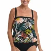 Maxine: Palms & Fronds Blouson Tankini Top