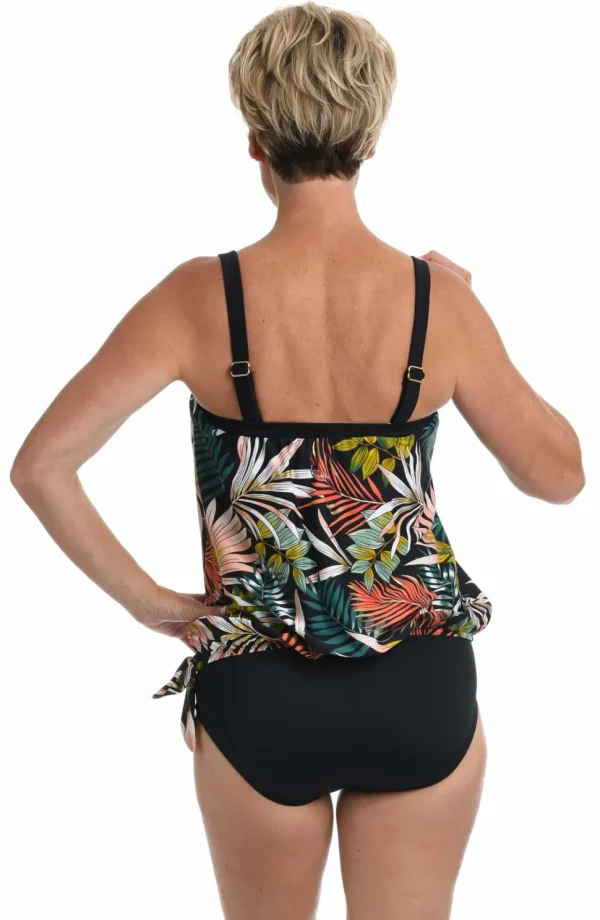 Maxine: Palms & Fronds Blouson Tankini Top