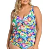Maxine: Plus Size One Piece Hula Holiday Twist Front Mio