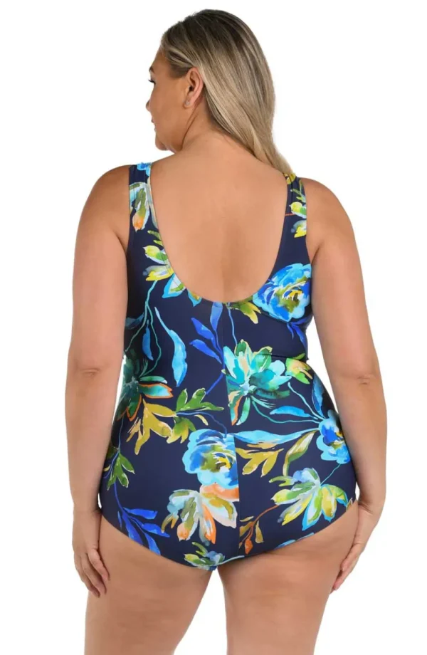 Maxine: Plus Size One Piece Indigo Vineyard Mio Swimsuit