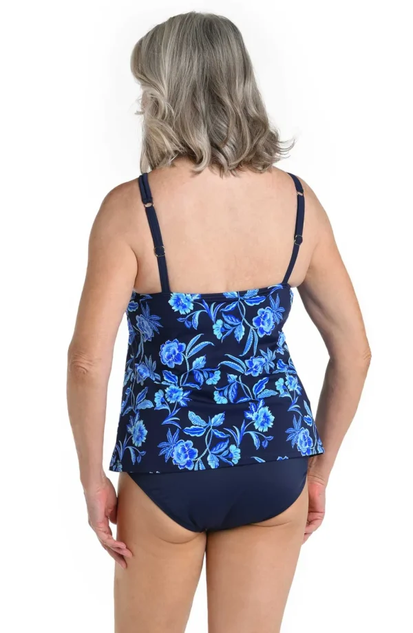 Maxine: Shibori Vines Flutter Tankini Top