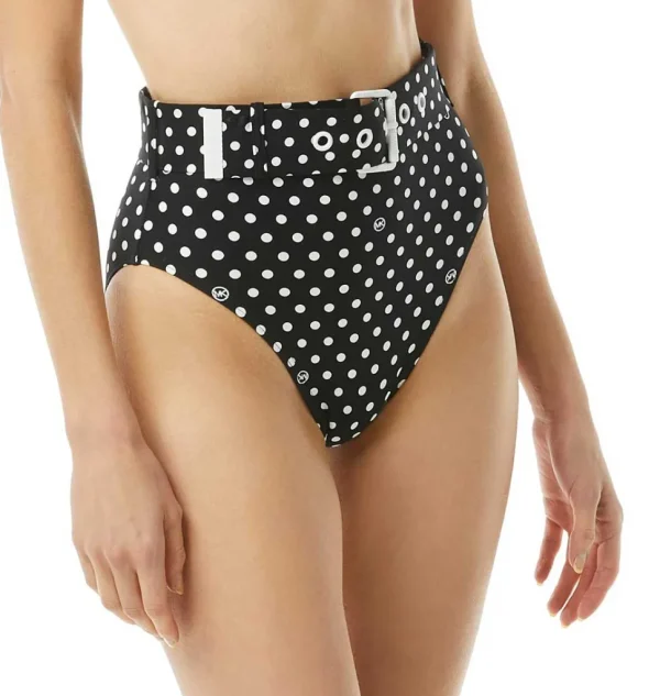 Michael Michael Kors: Dot High Waist Bikini Bottom