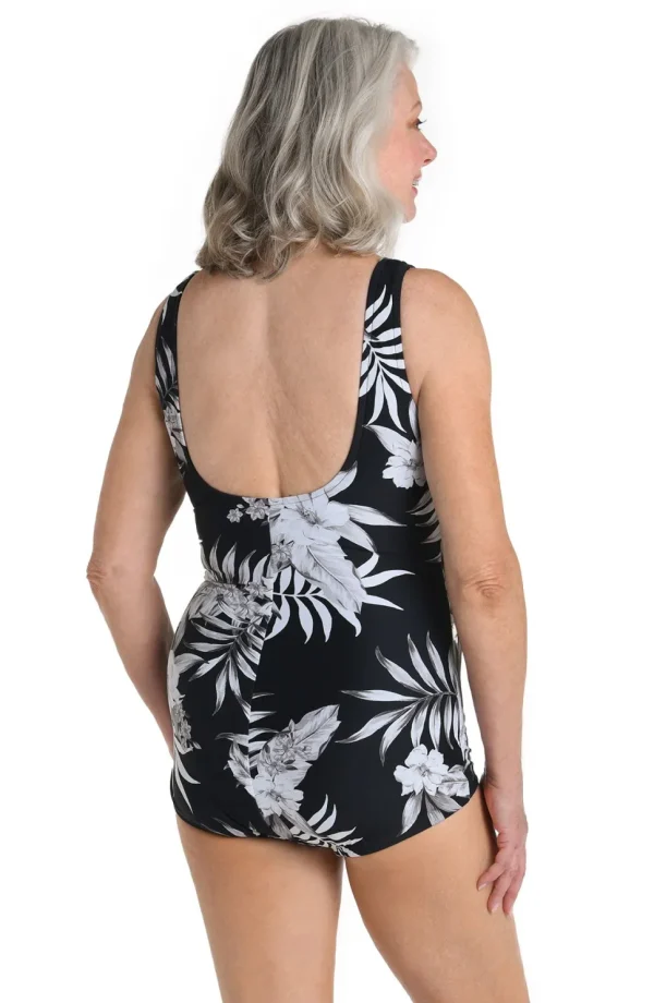 Mxxine: One Piece Tropic Paradise Shirred Front Girl Leg