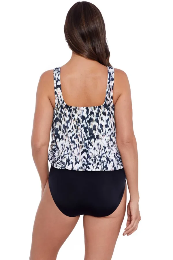 Penbrooke: Mastectomy One Piece Lepoard Love Blouson Swimsuit