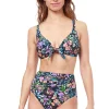 Profile: Flora Tie Front Underwire Bra Bikini Top