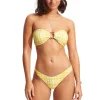 Seafolly: Amalfi Check Ring Front Bandeau Top