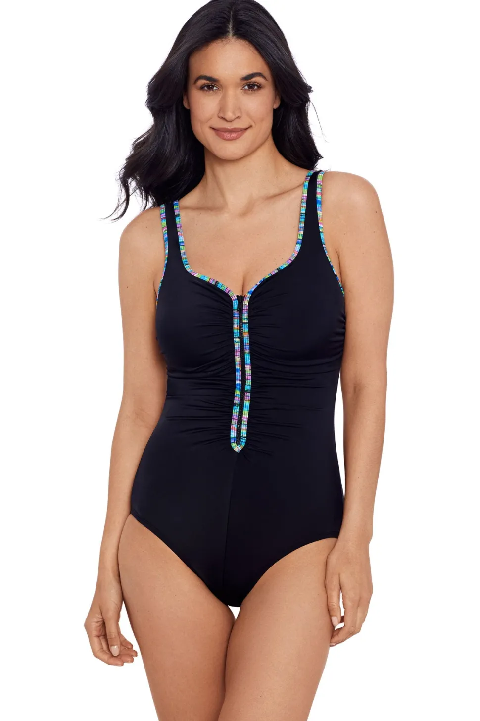 shapesolver_sport_one_pie_0.webp Shapesolver Sport: One Piece Rainbow Effect Zipper Tank Swimsuit
