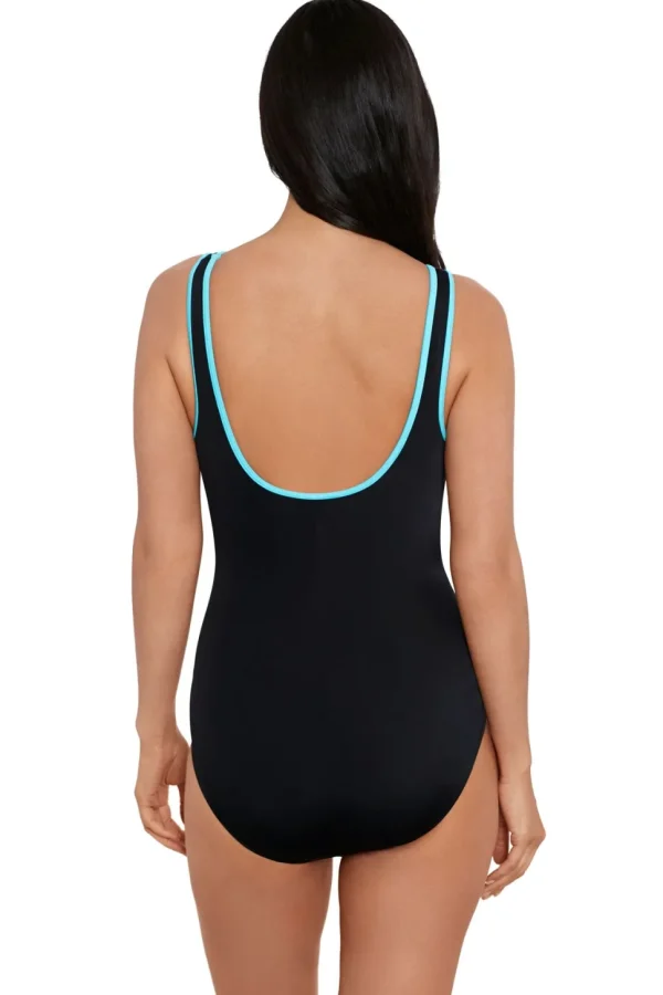 Shapesolver Sport: One Piece Color Coated Zipper Tank Swimsuit