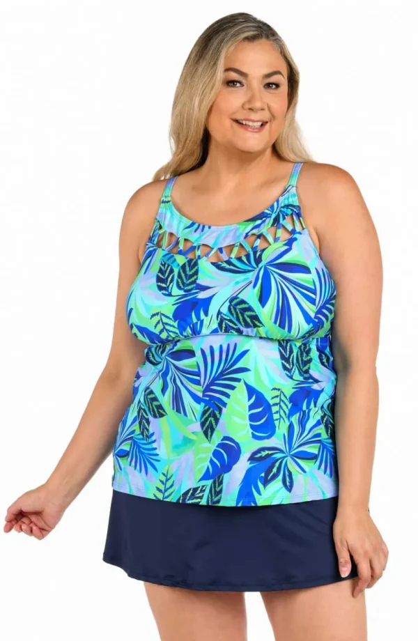 24th & Ocean: Aegean Strappy High Neck Tankini Top