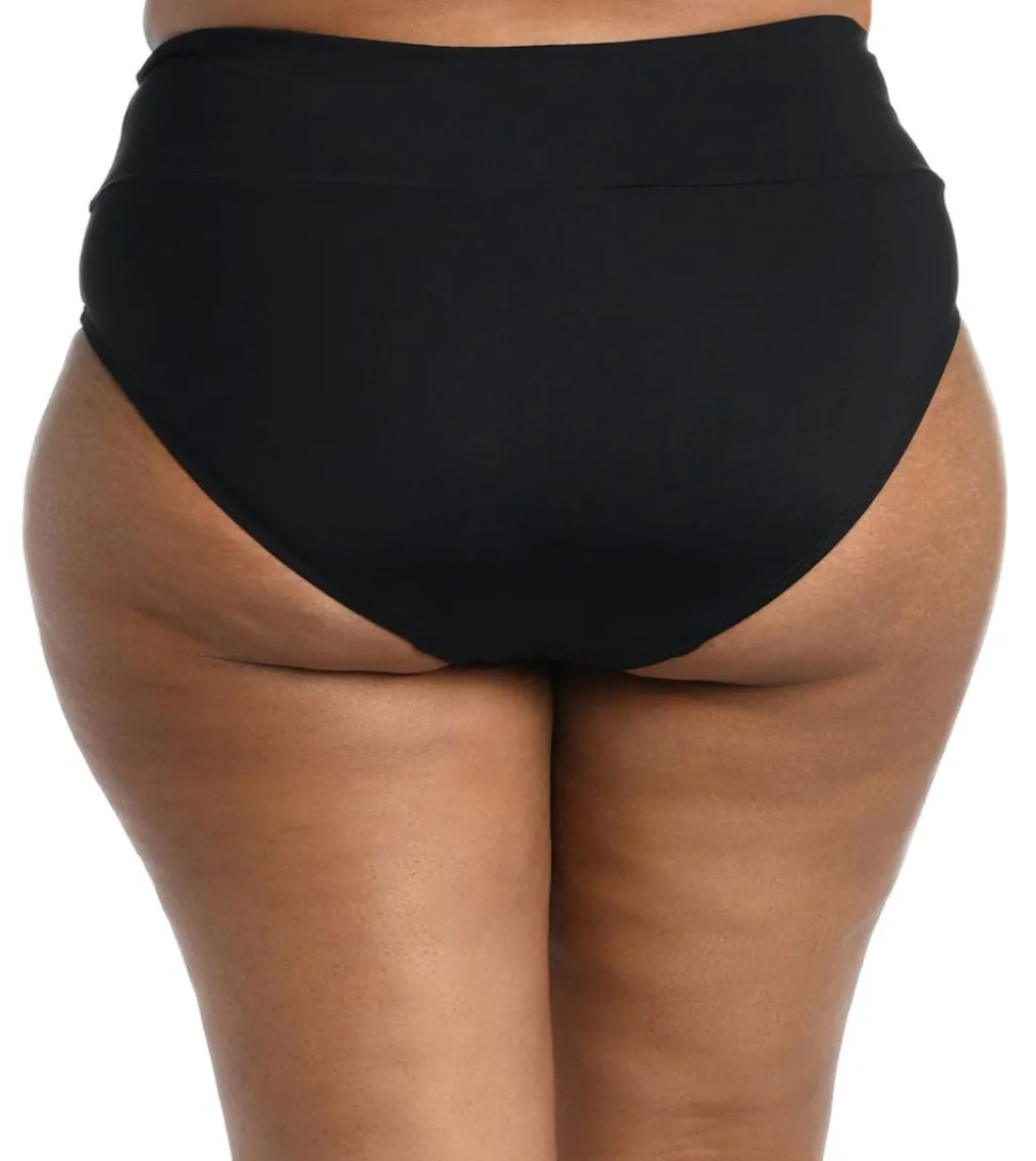 th_amp_ocean_plus_size_so_6.webp 24th & Ocean: Plus Size Solid Mid Waist Spliced Bikini Bottom