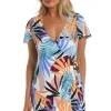 24th & Ocean: To The Tropics Flutter Sleeve Wrap Dress Cover Up