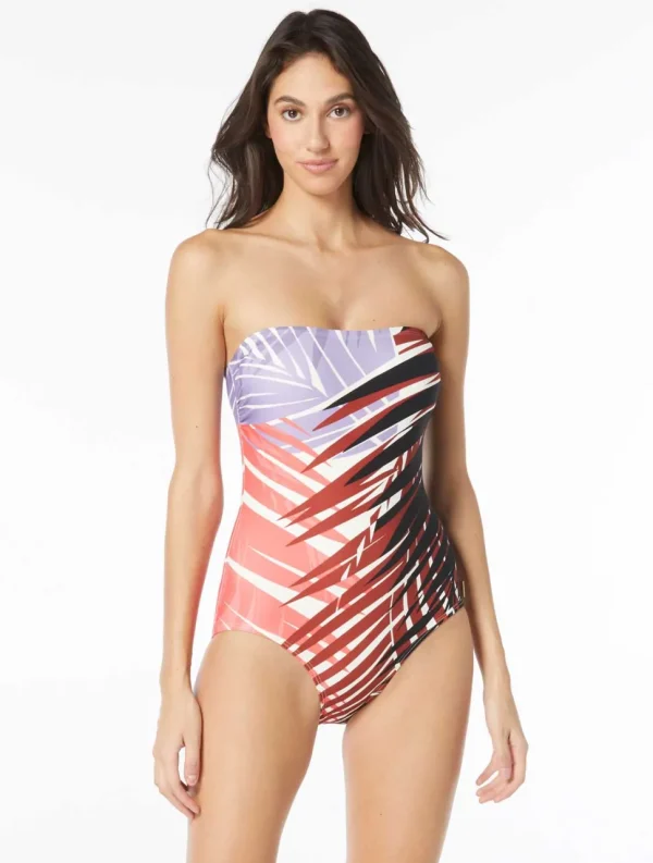 Vince Camuto: One Piece Riviera Palm Bandeau Swimsuit