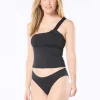 Vince Camuto: Solid One Shoulder Tankini Top